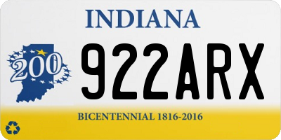 IN license plate 922ARX