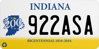 IN license plate 922ASA