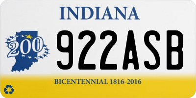 IN license plate 922ASB
