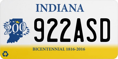 IN license plate 922ASD