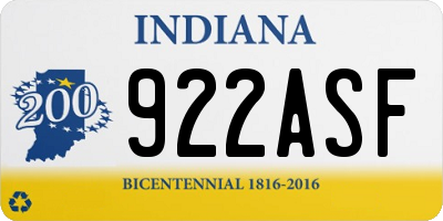 IN license plate 922ASF