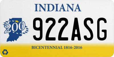 IN license plate 922ASG
