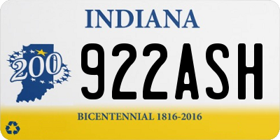 IN license plate 922ASH