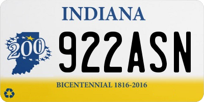 IN license plate 922ASN