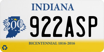 IN license plate 922ASP
