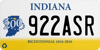 IN license plate 922ASR