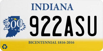 IN license plate 922ASU