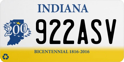IN license plate 922ASV