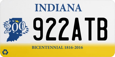 IN license plate 922ATB