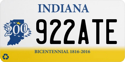 IN license plate 922ATE