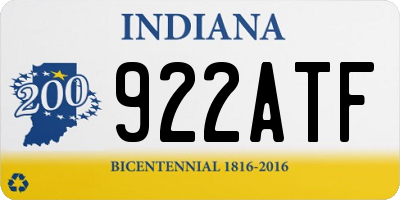 IN license plate 922ATF