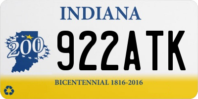 IN license plate 922ATK