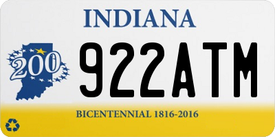 IN license plate 922ATM