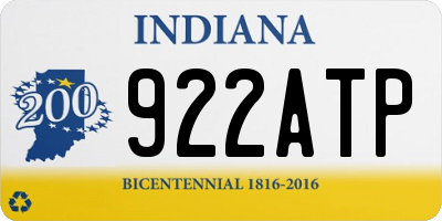 IN license plate 922ATP