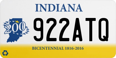 IN license plate 922ATQ