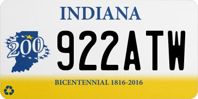 IN license plate 922ATW