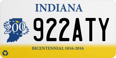 IN license plate 922ATY