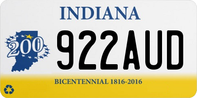 IN license plate 922AUD