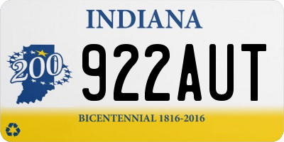 IN license plate 922AUT