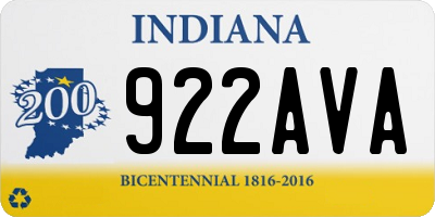 IN license plate 922AVA