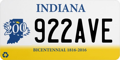 IN license plate 922AVE