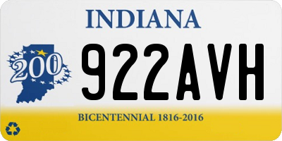 IN license plate 922AVH