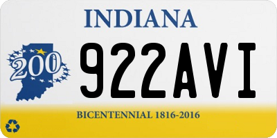 IN license plate 922AVI