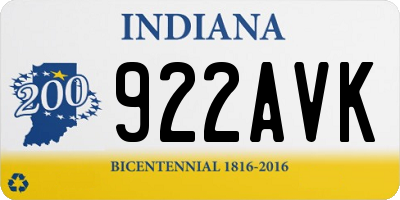 IN license plate 922AVK
