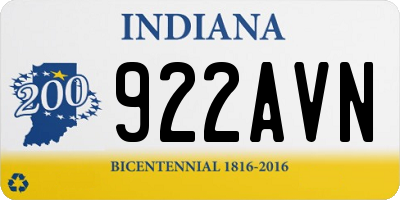 IN license plate 922AVN