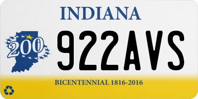 IN license plate 922AVS