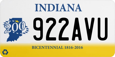 IN license plate 922AVU