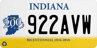 IN license plate 922AVW