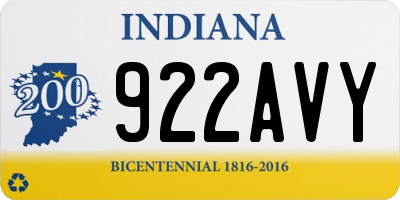 IN license plate 922AVY