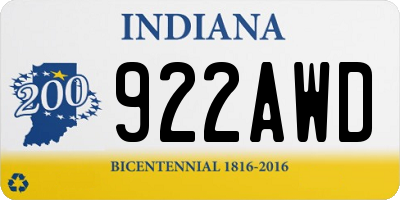 IN license plate 922AWD
