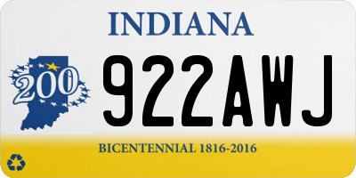 IN license plate 922AWJ