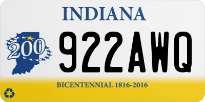 IN license plate 922AWQ