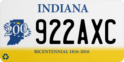 IN license plate 922AXC
