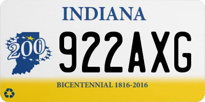IN license plate 922AXG