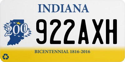 IN license plate 922AXH