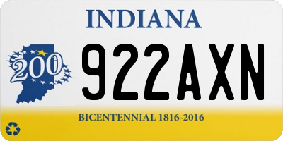 IN license plate 922AXN