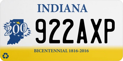 IN license plate 922AXP