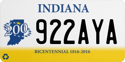 IN license plate 922AYA