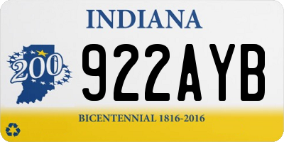 IN license plate 922AYB