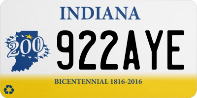 IN license plate 922AYE