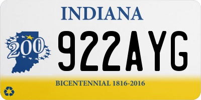 IN license plate 922AYG
