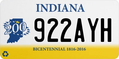 IN license plate 922AYH