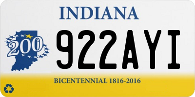 IN license plate 922AYI