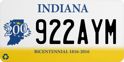 IN license plate 922AYM