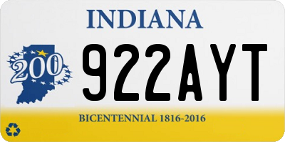 IN license plate 922AYT
