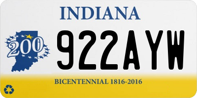 IN license plate 922AYW